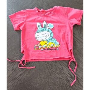 Labubu The Monster Pink T‑Shirt Girls • Pop Mart Character Tee